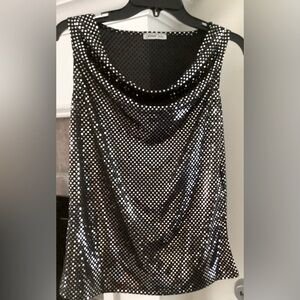 Sequin Black and Silver Women's Top